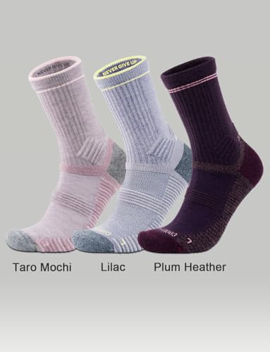 Merino Wool Midweight Hiking Socks Micro Crew Compression Moisture Wicking Anti-Blister Cushioned Womens2
