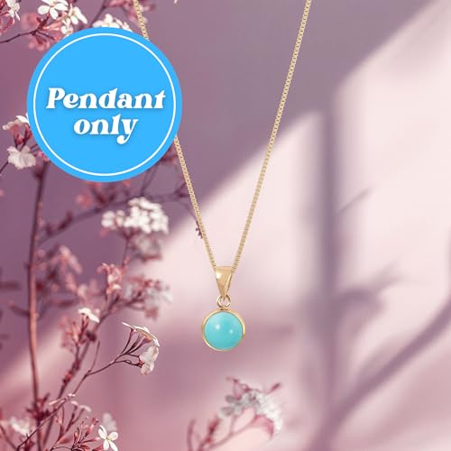 14K Gold Gemstone Necklaces for Women - Solid Gold Necklace - Gemstone Pendant - Gold Pendant Necklace - Gold Statement Necklace - Anniversary Necklace - Gemstone Jewelry for Women4