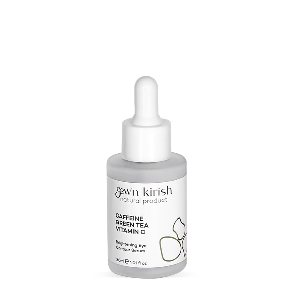 GEW’N KIRISH Dark Circles Under Eye Treatment – Caffeine, Green Tea & Vitamin C Serum for Puffiness, Fine Lines & Brightening, Lightweight Eye & Face