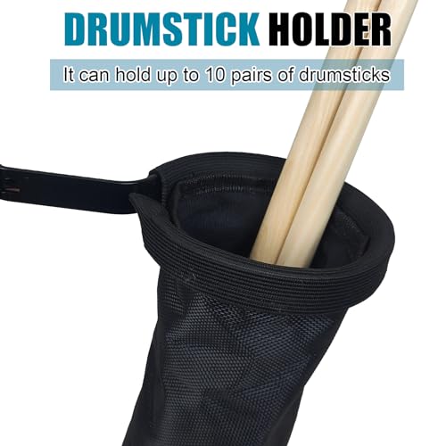 Image of GLEAM Drum Practice Pad with Iron Drum Stand Set, 12-Inch Silent Practice Pad Kit with Drum Sticks, Drumstick Holder, Suitable for Beginners, Black