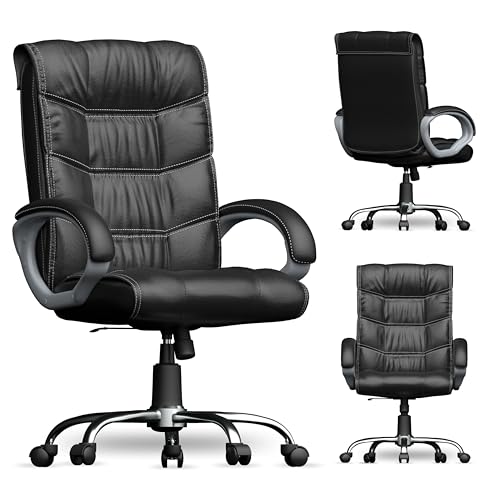 Image of FUGO FG10C Orthopaedic Office Chair, Adjustable Height, Tilting Mechanism, Heavy Duty Metal Base, Dual Nylon Casters, Comfortable Desk Chair for Work, 3 Years Warranty (Black)