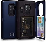 TORU CX PRO Galaxy S9 Plus Wallet Case Blue with Hidden Credit Card Holder ID Slot Hard Cover, Mirror & USB Adapter for Samsung Galaxy S9 Plus - Navy Blue