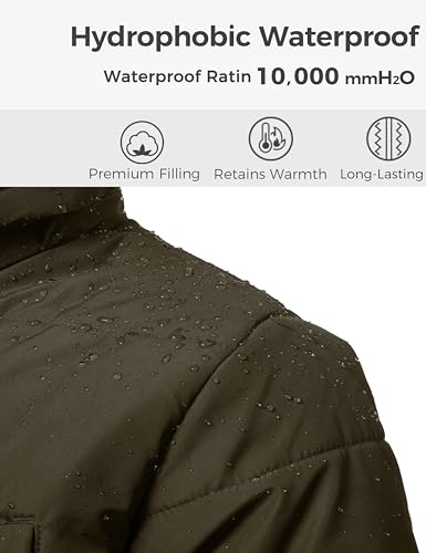Foto de wantdo Chaqueta acolchada gruesa para hombre, abrigo de invierno cálido impermeable con capucha (imagen 7)