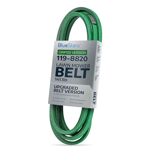 Image of [Upgraded Grip120] BlueStars 119-8820 Deck Belt 1 /2 inch x 141.1 inch | For 50 inch Deck Toro Timecutter SS5000 SS5060 MX5060 MX5025 MX5000 75750 Exmark Quest Replaces 119-8820-SL Toro Zero Turn Parts