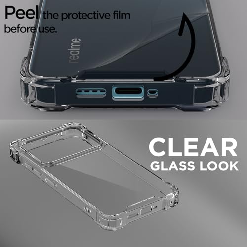 Image of Outlouders Back Cover for Realme P4 Pro 5G Clear Transparent PC + TPU Bumper Case with Raised Edges for Shockproof Protection (Transparent)