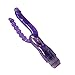 LUOGE Crystal G-spot Butt Plug Double Pleasure Vibrator Anal Massage Dual Penetrator Vibe (purple)
