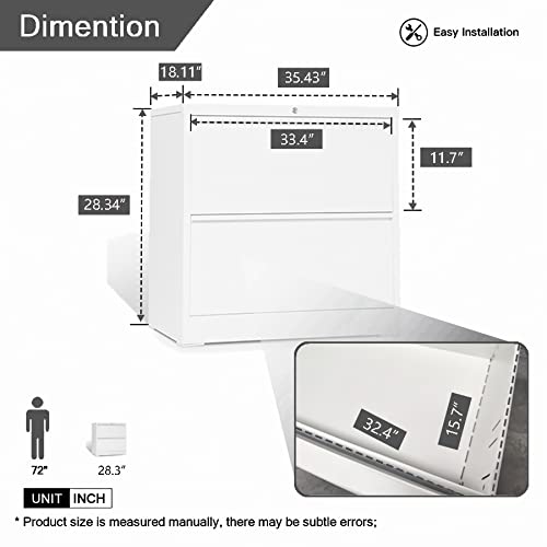 Aobabo No Use 2 Drawer Metal Lateral File Cabinet With Lock #TOP2