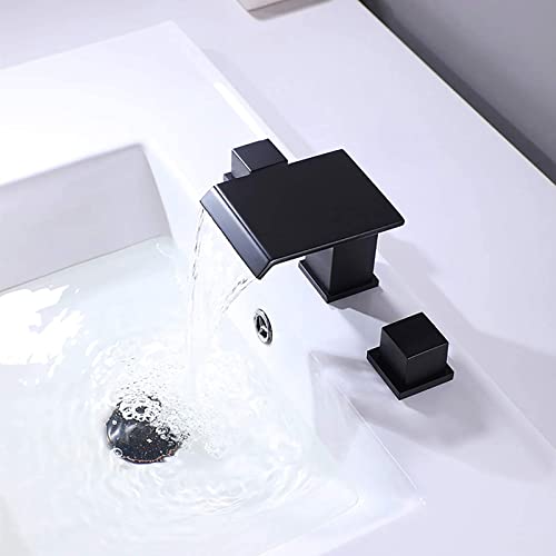Robinet de lavabo cascade noir à double commande pour grand confort - 4
