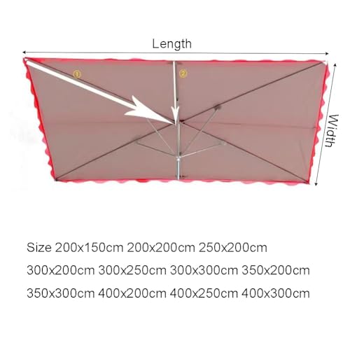 Telas de repuesto para sombrilla rectangular roja: renueva la sombra de tu jardín de 3x2 m 6