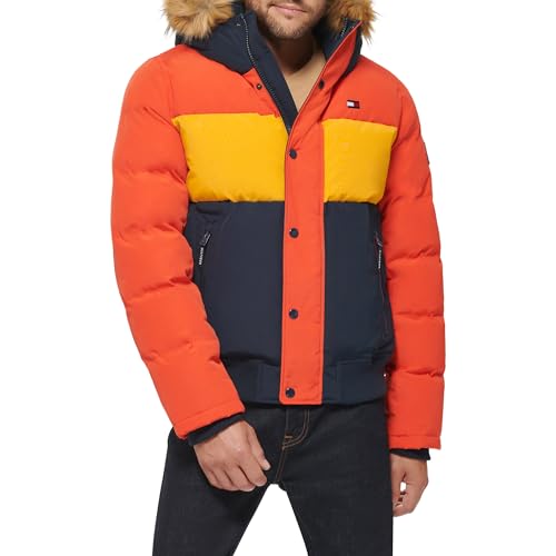 Image of Tommy Hilfiger Men's Arctic Cloth Quilted Snorkel Bomber Jacket (Standard and Big & Tall)