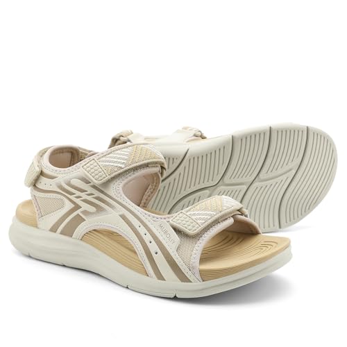 Muboliy Women's Water Walking Sandals Casual Comfortable Platform Cushion Foam Hiking Sandals With Arch Support