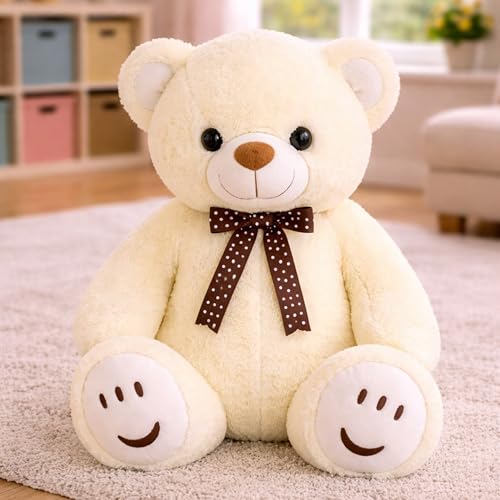 Image of ZEXSAZONE Toy Cute I Smile Teddy Colored Huggable Bear | 32 cm | Plushie Soft Toys for Kids | Plush Soft Toys for Baby Boys and Girls Kids - Teddy | Best Valentine Gift (Cream)