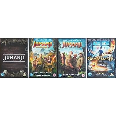 JUMANJI 1-4 COMPLETE COLLECTION / 1. JUMANJI / 2. WELCOME TO THE JUNGLE / 3. THE NEXT LEVEL / 4. THE GAMES MAKER = ULTIMATE 4x DVD SET