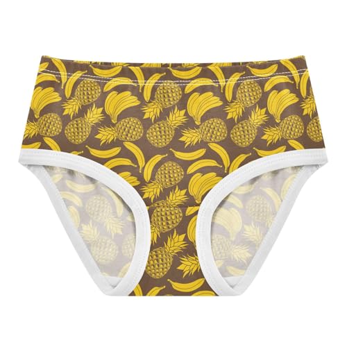 Little Girls' Soft Cotton Underwear Kids Breathable Comfort Pineapple Banana Panties Briefs Toddler