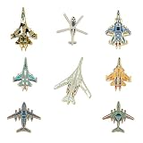 8 Style Plane Enamel Brooch Pin Airshow Space Shuttle Model Badge for Boy Man Backpack Clothes Decoration Presents Hats Decorations