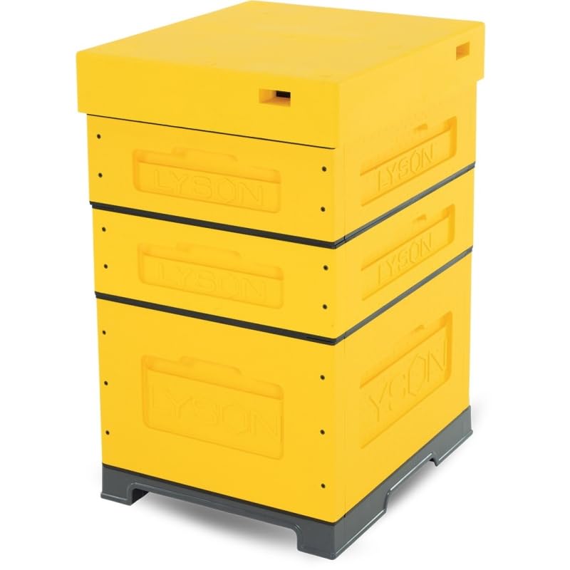 LYSON Bienenbeute Styropor Dadantbeute Dadant Beute OPTIMA Bienenstock-Set (GELB) für die Selbstmontage (Passende Rahmen:47×43,5x30cm;47×43,5x14,5cm)