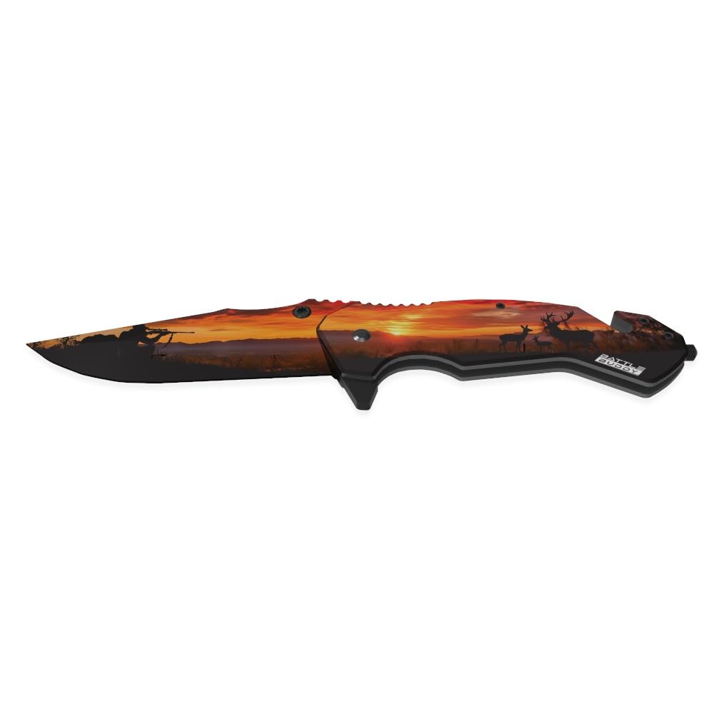 Outdoor Knives, Wildlife Pocket Knife, Digital Printing On Blade