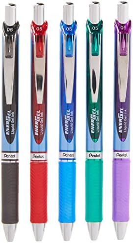 Pentel® EnerGel® Deluxe RTX Retractable Pens, Needle Point, 0.5 mm, Assorted Barrels, Black Ink, Pack Of 3