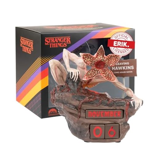 Calendario perpetuo 3D Stranger Things - Stranger Things merchandising, Decoración habitación, Calendario sobremesa de figura Demogorgon, licencia oficial