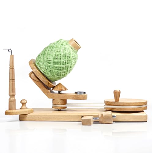 Wooden Yarn Winder with Swift Manual Yarn Ball Winding Tool for Knitting and Crocheting (ONLY Winder Beechwood)