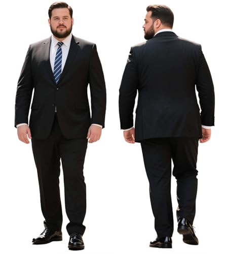 GATMSTZ Mens Suits Big and Tall 2 Pieces Blazer Pants Set Classic Fit2