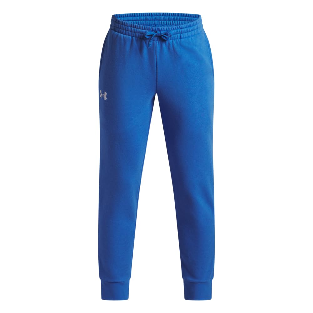 Under Armour boys Rival Fleece Joggers Pants, (402) Blue Atlantis / / White, L