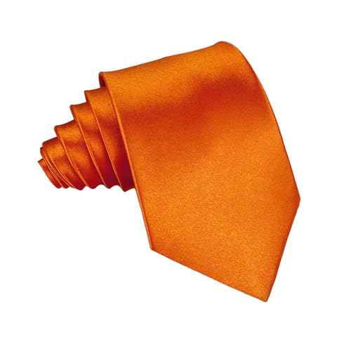 MAIANY Corbatas de Hombre, Corbata Satin Clásica de 8 cm en Diseño Monocolor, Corbata Clásica de Boda para Oficina o Eventos Festivos (naranja)