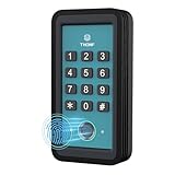 Fingerprint Garage Door Opener Keypad, Keyless Garage Door Keypad Compatible with LiftMaster Chamberlain Craftsman Genie Overhead Linear Wayne Dalton (Aluminum Alloy Mid Frame)