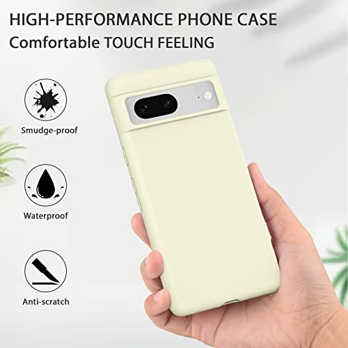 Image of Meliya Back Cover Case Only Compatible for Google Pixel 7, Silicone Case Cover Rugged Flexible Durable Anti-Slip Protection Shockproof, Full Body Protective Cover for Google Pixel 7 (White)