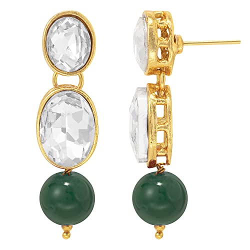 Image of Peora Crystal Faux Pearl Kundan Necklace & Jewelry Set Gift for Women