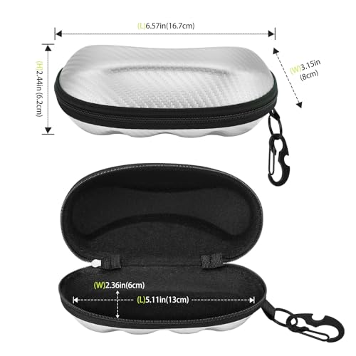 Image of MoKo Semi Hard Shell Sunglasses Case, Unisex Protective Eyeglass Case Glasses Case Holder with Metal Hanging Hook