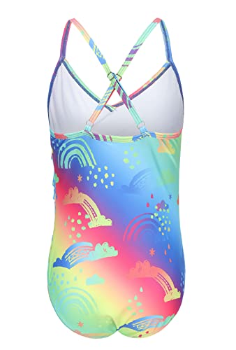 Image of Moon Tree Girls One Piece Swimsuits Ruffle Swimwear Beach Bathing Suit 2-14 Years