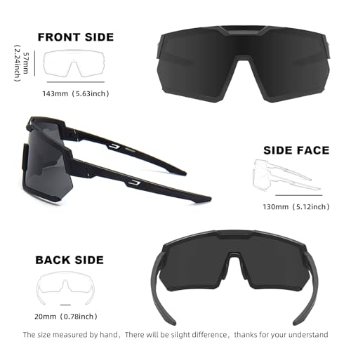 Image of Photochromic Z87 Safety Sports Sunglasses for Men Women, ANSI Z87 TR90 Frame UV400 Protection for Running Cycling