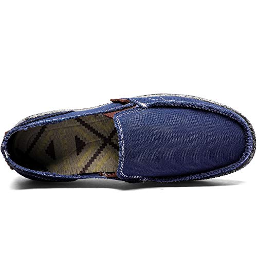 Image of CASMAG Men's Casual Cloth Shoes Canvas Slip on Loafers Vintage Boat Shoes | Breathable material, lightweight, Easy slip on & off, Comfortable, Non-Slip, Fashionable