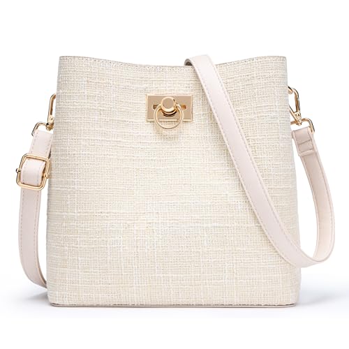 KALIDI Crossbody Bag for Women Shoulder Tote Handbag PU Leather Bucket Bag Cross body Purse with Adjustable Strap, Multi Pockets