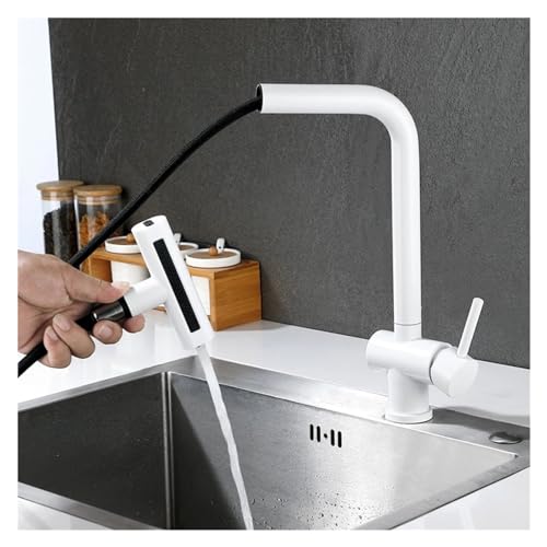 Robinet de cuisine cascade mitigeur évier extractible eau chaude et froide - 6