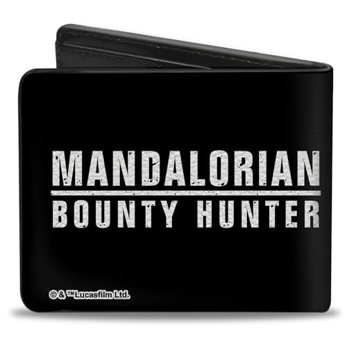 Buckle-Down Men's Wallet, Bifold, Star Wars The Mandalorian Helmet Bounty Hunter Logo, Vegan Leather, 4.0" x 3.5"2