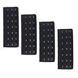 DoHope Longline Bra Corset Extenders for Bustiers Shapewear Waist Cincher Black (7 Hooks 4pcs Black)