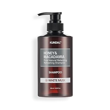 Kundal Honey & Macadamia Natural Shampoo, White Musk, Korean Hair Care Shampoo Damage Repair Strengthen, Nourish, with Honey, Argan Oil, Macadamia Oil, Paraben-Free & Sulfate - 500 ML - image, photos