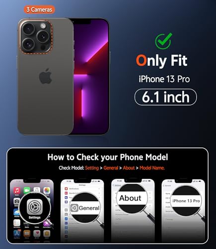 Image of FNTCASE for iPhone 13 Pro Case: Matte Magnetic Phone Cases with Screen Protector Compatible with Magsafe Slim Anti Yellowing Rugged Shockproof Protective Translucent Cell Phone Cover (C-Black)