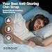 REROIO Chin Strap for Sleeping with 4-Side Adjustment, Anti Snoring Chin Strap Elasticity for Adults, Anti Snoring Devices Breathable and Durable, Snore Stopper for CPAP Users, Black, M