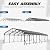 EROMMY 20x40 FT Heavy Duty Metal Carport with Reinforced Steel Braces & Galvanized Steel Roof and Frame, Sturdy Car Shed in All Weathers, Easy Assembly Car-Shelter for 2 Cars, SUV, Tractors and Boat