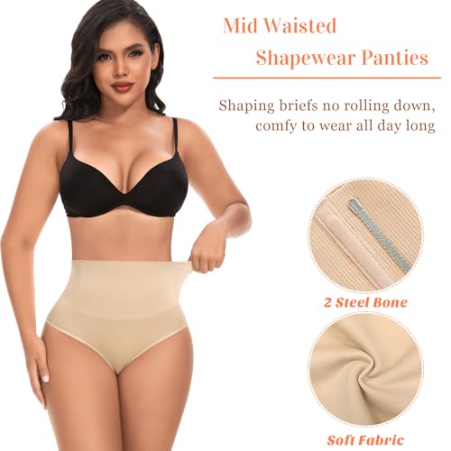 Image of Werena Tummy Control Shapewear for Women High Waisted Body Shaper Panties Slimming Girdle Shaping Briefs