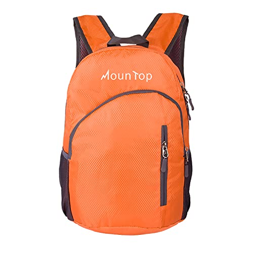 Mountop Outdoor Lightweight Foldable Water Resistant Backpack For Travel Hiking Riding - Orange #TOP5