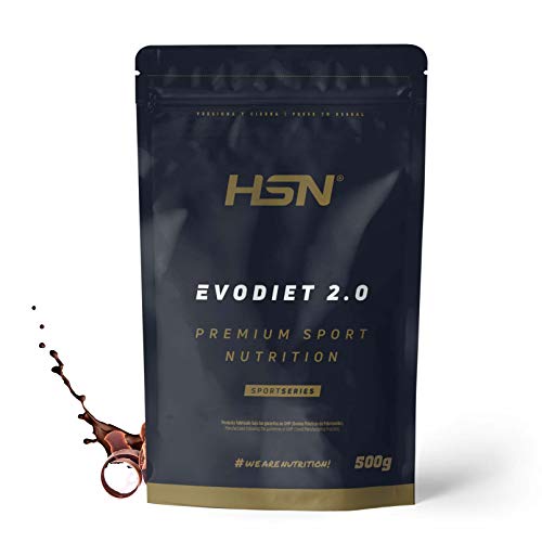 Evodiet de HSN | Batido de Proteínas para Adelgazar | con Té Verde + Carnitina + Efecto Termogénico + Quemagrasas + Mantener Masa Muscular | Vegetariano, Sin Gluten, Sabor Chocolate, 500g