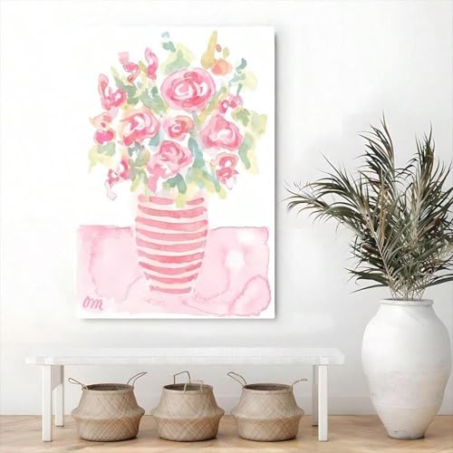 Toile florale rose éclectique pour habiller un mur vide de chambre - 4