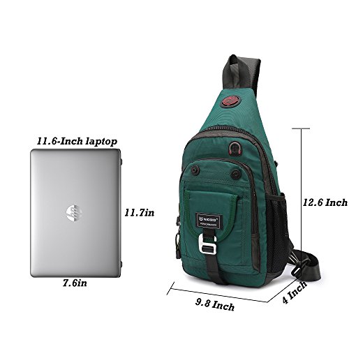Nicgid Sling Bag Chest Shoulder Backpack Crossbody Bags For Ipad Tablet Outdoor Hiking Men Women (Dark Green(Fits 11.6-Inch Laptop)) #TOP5