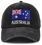 Australian Hats for Men Women, Australia Flag Baseball Cap, Fathers Day Patriotic Christmas Birthday Gifts for Dad Mom Papa Mama Grandpa Husband Wife Black