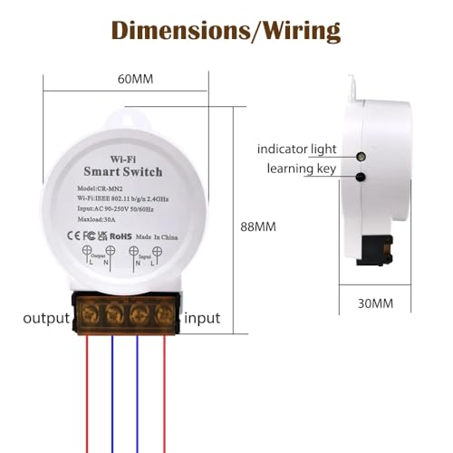 DollaTek Wifi Relay 30A Smart Switch with Energy Monitor Remote Control Timing Compatible with Echo and Home Smart Life Tuya - Image 6