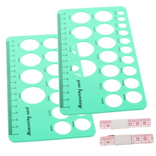 BESTonZON Herramienta de Medición de Pezones Plantilla Circular para Madres, Flexible y Precisa, Silicona Verde, para Medición de Bridas de Extractor de Leche, 2 Unidades Portátil para Lactancia